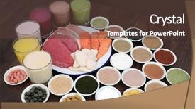  Presentation with food body - PPT layouts featuring health food and drinks background and a tawny brown colored foreground