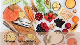  Presentation with chinese food - Presentation theme with health-food-and-herbs-used background and a coral colored foreground