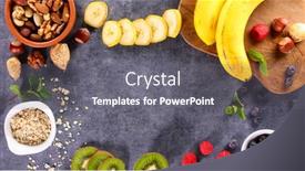  Presentation with oat - Slide set enhanced with health-food-assorted-of-nuts background and a gray colored foreground