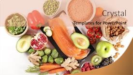  Presentation with food white - Amazing slide deck having health-food-collection-isolated backdrop and a coral colored foreground