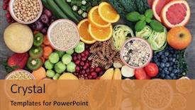  Presentation with food grains - Cool new presentation design with health food concept backdrop and a gold colored foreground