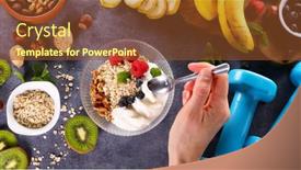  Presentation with health diet - Presentation theme having health-food-diet-food-concept background and a tawny brown colored foreground