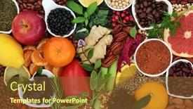  Presentation with food minerals - Theme featuring health-food-for-a-healthy background and a tawny brown colored foreground