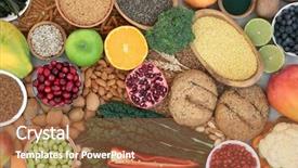  Presentation with health diet - Slide deck with health food for a high background and a red colored foreground