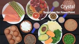  Presentation with dietary supplement - PPT theme enhanced with health food for body builders background and a tawny brown colored foreground