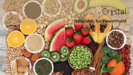  Presentation with food minerals - PPT layouts enhanced with health-food-for-energy-vitality background and a coral colored foreground