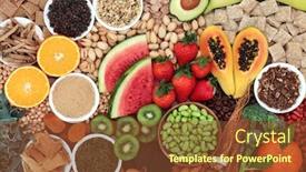  Presentation with carbs - Cool new PPT theme with health-food-for-energy-vitality backdrop and a tawny brown colored foreground
