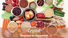  Presentation with food fish - Colorful slides enhanced with health food for losing weight backdrop and a coral colored foreground