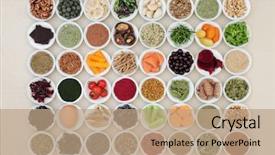  Presentation with fatty acids - Amazing PPT layouts having health food for the brain backdrop and a coral colored foreground