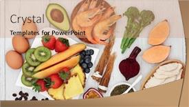  Presentation with carbs - Theme consisting of health-food-for-vitality-energy background and a coral colored foreground