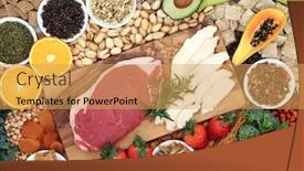  Presentation with food minerals - Presentation theme enhanced with health-food-for-vitality-fitness background and a yellow colored foreground