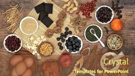  Presentation with chinese food - Amazing presentation theme having health-food-herbs-used backdrop and a tawny brown colored foreground