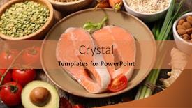  Presentation with proteins - Audience pleasing PPT layouts consisting of health-food-proteins-food-sources backdrop and a coral colored foreground