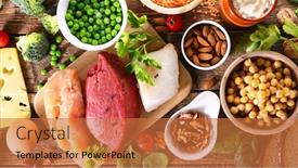  Presentation with health diet - Presentation design with health-food-selection-balanced-diet background and a red colored foreground