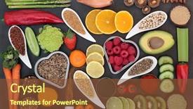 Presentation with food grains - Colorful PPT layouts enhanced with health food selection for liver backdrop and a tawny brown colored foreground