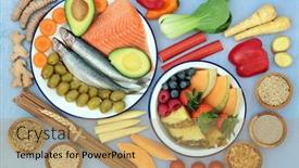  Presentation with dietary fiber - Slide set with health-food-to-ease-irritable background and a coral colored foreground