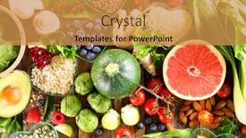  Presentation with fruit - PPT layouts featuring health-food-various-of-fruit background and a gold colored foreground