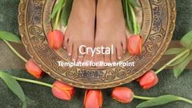  Presentation with beautiful flower elegant - Cool new presentation with health foot - spa treatment with beautiful elegant backdrop and a coral colored foreground