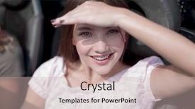  Presentation with wheel - PPT layouts consisting of health highway - beautiful young woman sitting behind background and a soft green colored foreground