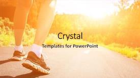  Presentation with sport - Slide set consisting of health highway - legs in sport shoes background and a  colored foreground