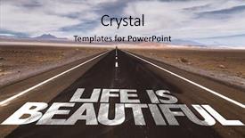  Presentation with highway - Colorful PPT theme enhanced with health highway - life is beautiful written backdrop and a light gray colored foreground