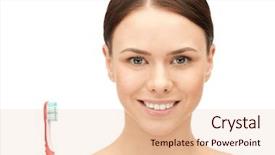  Presentation with bright - Beautiful slides featuring health hygiene - bright closeup portrait picture backdrop and a lemonade colored foreground