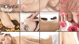  Presentation with hygiene - Presentation theme enhanced with health hygiene - spa composition background and a lemonade colored foreground