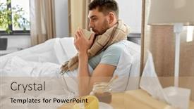  Presentation with hot tea - Presentation design consisting of health-illness-and-people-concept background and a coral colored foreground