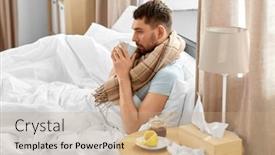  Presentation with hot tea - Slide set enhanced with health-illness-and-people-concept background and a coral colored foreground