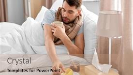  Presentation with hot tea - Theme enhanced with health-illness-and-people-concept background and a coral colored foreground