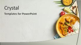  Presentation with curry - Cool new presentation theme with health india - traditional curry flat lay backdrop and a light gray colored foreground