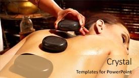  Presentation with ayurveda - Colorful PPT layouts enhanced with health india - young woman having ayurveda stone backdrop and a yellow colored foreground