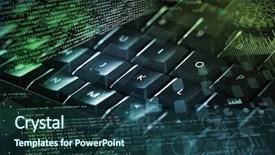  Presentation with coding - Amazing presentation theme having health informatic - close-up dark keyboard with coding backdrop and a ocean colored foreground