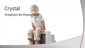  Presentation with health informatics - Beautiful presentation featuring health informatics - child sitting on old computer backdrop and a white colored foreground