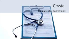  Presentation with clipboard stethoscope - Audience pleasing PPT layouts consisting of health information - blank clipboard with modern stethoscope backdrop and a  colored foreground