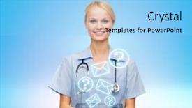  Presentation with information technology - Colorful PPT theme enhanced with health information - healthcare medicine and technology concept backdrop and a light blue colored foreground