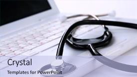  Presentation with information - PPT theme enhanced with health information - laptop background and a light blue colored foreground