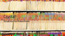  Presentation with files - Amazing PPT layouts having health information - rows of files backdrop and a yellow colored foreground