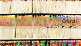  Presentation with files - Slide set consisting of health information - rows of files background and a yellow colored foreground