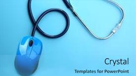  Presentation with medical information - Beautiful theme featuring health information - stethoscope with computer mouse backdrop and a arctic colored foreground