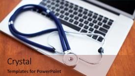  Presentation with information - Audience pleasing presentation design consisting of health information - tablet computer backdrop and a  colored foreground