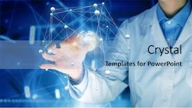  Presentation with health innovation - PPT theme consisting of health innovation - innovative technologies in science background and a light blue colored foreground