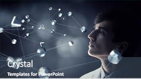  Presentation with health innovation - Slide set having health innovation - male doctor and new technologies background and a  colored foreground