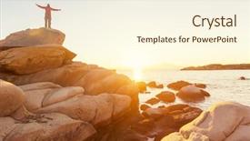  Presentation with economic crisis in greece - Cool new PPT theme with health inspirational - beautiful rocky coastline in greece backdrop and a  colored foreground