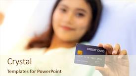  Presentation with health insurance - Beautiful presentation featuring health insurance cards - portrait of young adult female backdrop and a cream colored foreground