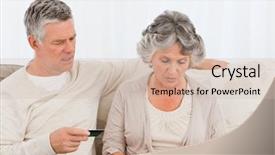  Presentation with seniors - Slides enhanced with whey protein powder in scoop with vitamins on plate on wooden background background and a light gray colored foreground
