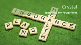  Presentation with health insurance concept - PPT layouts with health-insurance-plans-crossword background and a tawny brown colored foreground