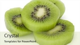  Presentation with kiwi fruit - Colorful slide set enhanced with health integration - sliced kiwi fruit isolated backdrop and a yellow colored foreground