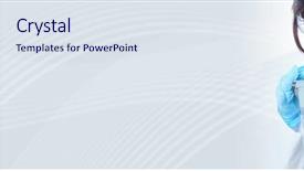  Presentation with doctor helps to get out of bed an elderly woman - Presentation theme consisting of health investigations - doctor woman with microscope background and a sky blue colored foreground