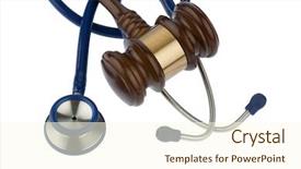  Presentation with gavel - Audience pleasing PPT theme consisting of health law - gavel and stethoscope symbol photo backdrop and a cream colored foreground